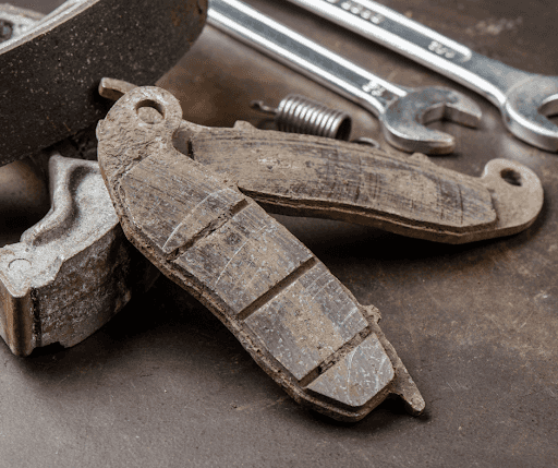 worn break pads