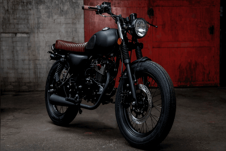 Matt black right facing Mutt Motorcycles Mongrel 125