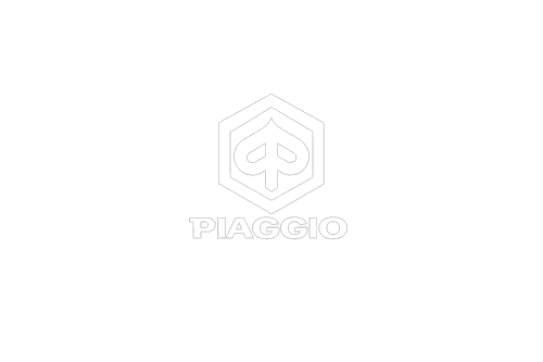 A minimalist representation of the Piaggio logo, featuring a stylized spade in a hexagon above the text "PIAGGIO" on a smooth, gradient gray background.