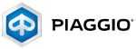 Logo of Piaggio, featuring a hexagonal shape with a blue and white design and the word "PIAGGIO" in black.