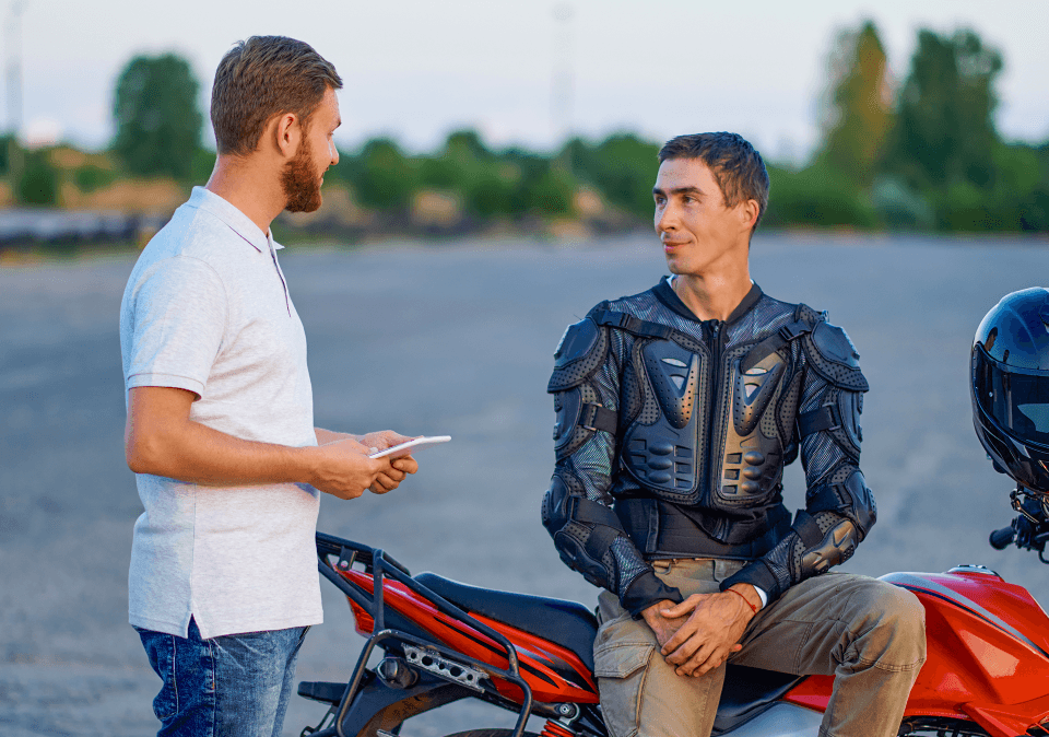 An instructor confirming to a student they have passed their CBT training