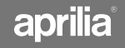 Logo of Aprilia brand in white text on a red background.